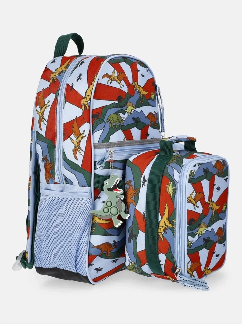 Kids Dinosaur Print Backpack - Light Blue W